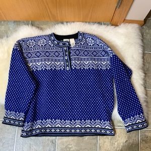 Vintage LL Bean 100% merino wool nordic sweater